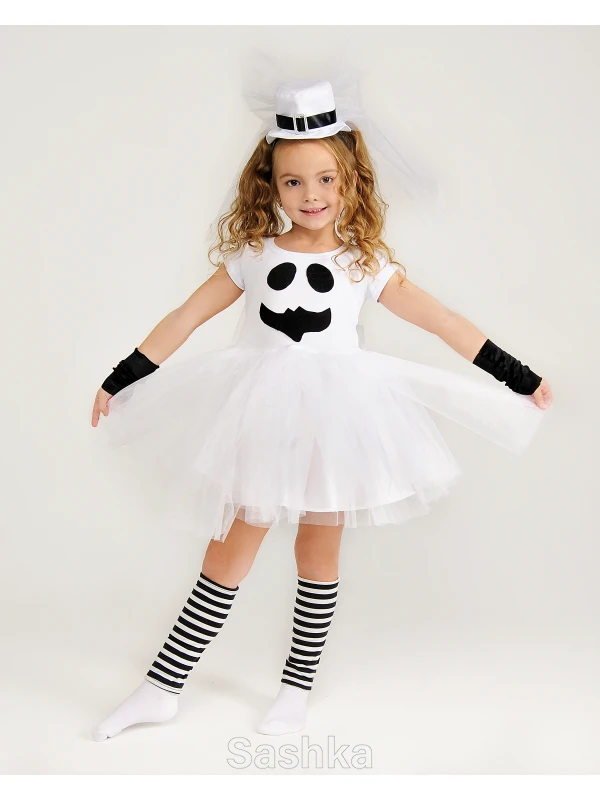 Костюм карнавальний Міс Привид для дівчинки на Хелловін, розмір 98-152